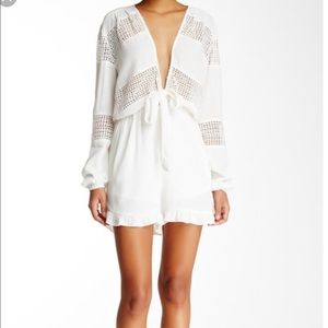 Lucy Paris White Cutout Playsuit